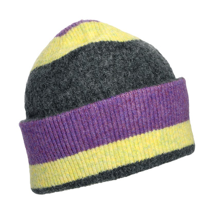 Gorro Beanie Sundling con franjas de Carhartt WIP - Morado-Amarillo- Antracita