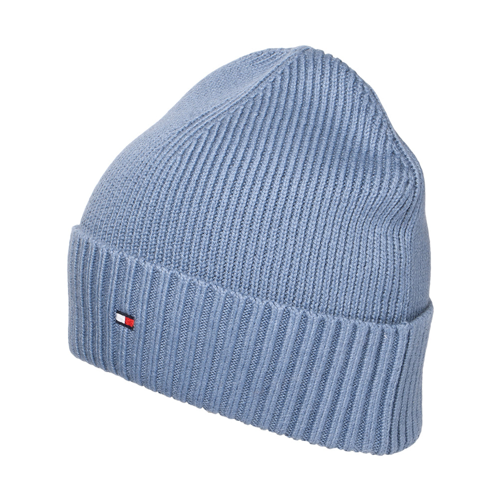 Gorro Beanie Essential Flag de algodón y cachemira de Tommy Hilfiger - Azul