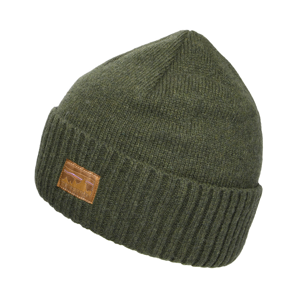 Gorro Beanie 73 Skyline Brodeo de lana reciclada de Patagonia - Verde Pino