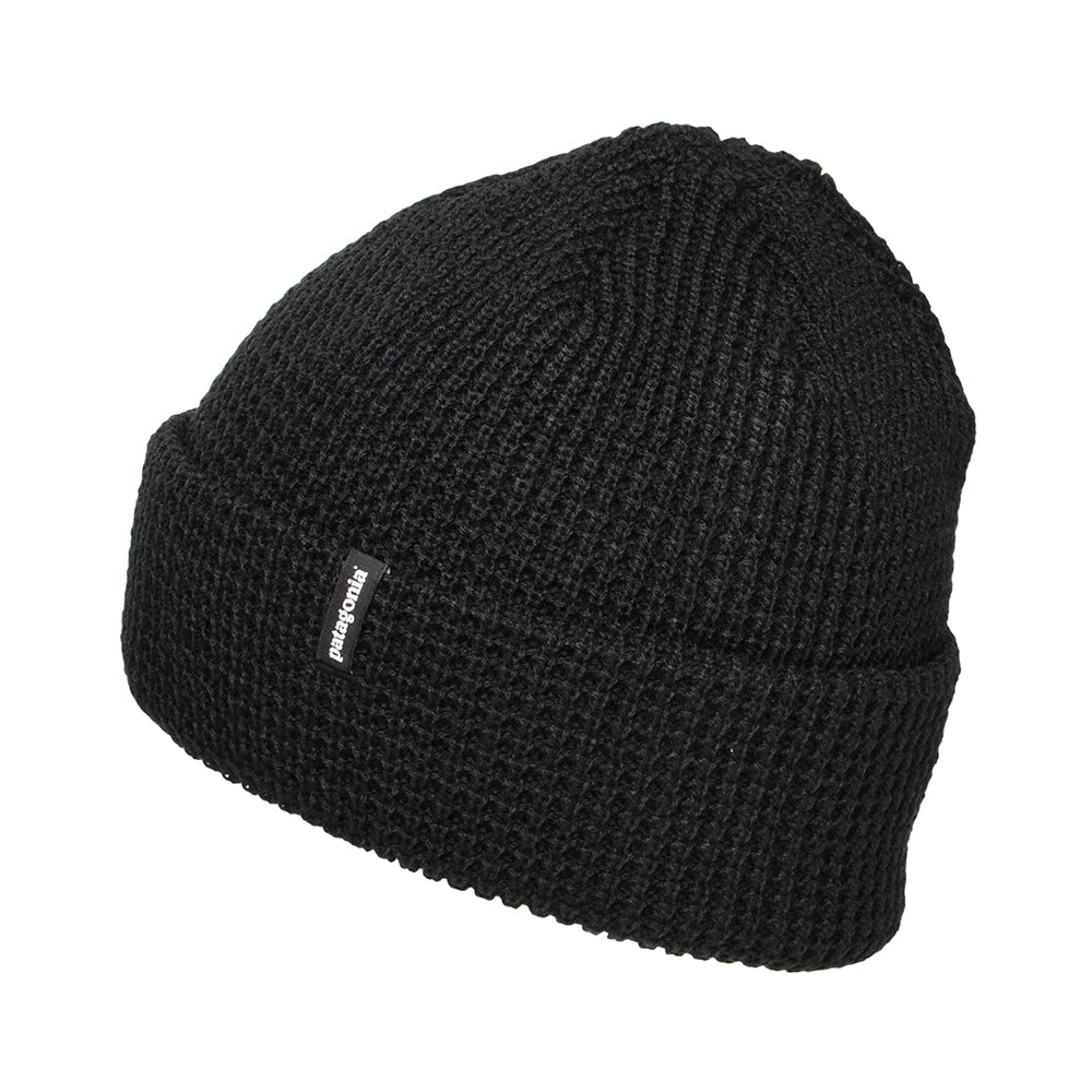 Gorro Beanie Snowdrifter punto gofre de Patagonia - Negro