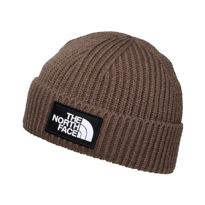 Gorro TNF Logo Box con vuelta de The North Face - Marrón Ahumado