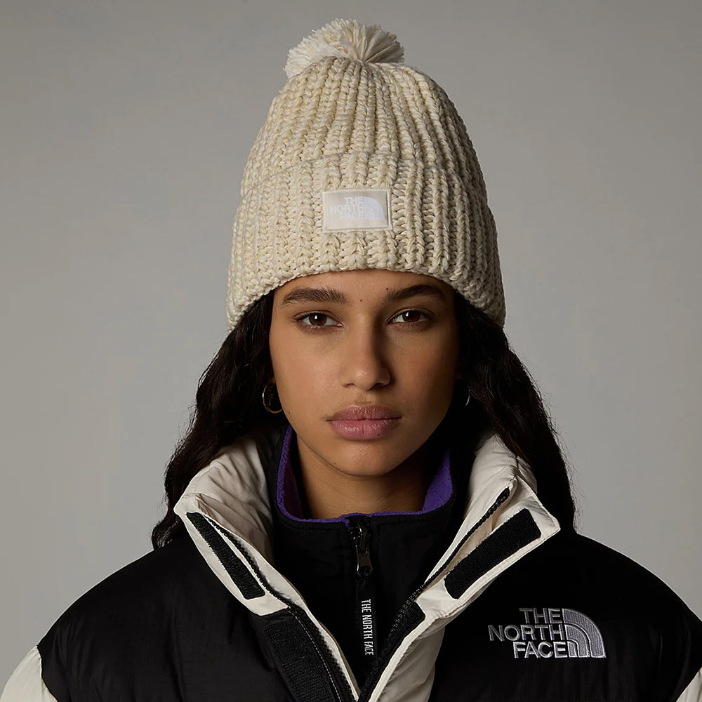 Gorro con pompón Cozy Chunky Cabin de The North Face - Blanco Roto