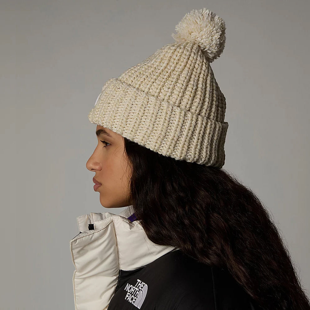 Gorro con pompón Cozy Chunky Cabin de The North Face - Blanco Roto