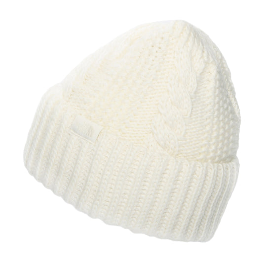 Gorro Beanie Oh Mega con vuelta de punto cable para mujeres de The North Face - Blanco Roto