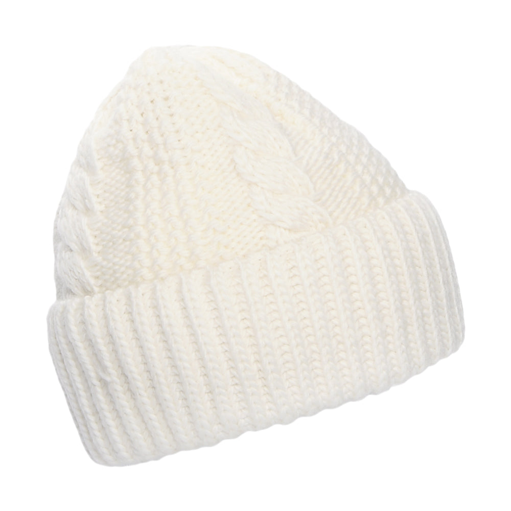 Gorro Beanie Oh Mega con vuelta de punto cable para mujeres de The North Face - Blanco Roto