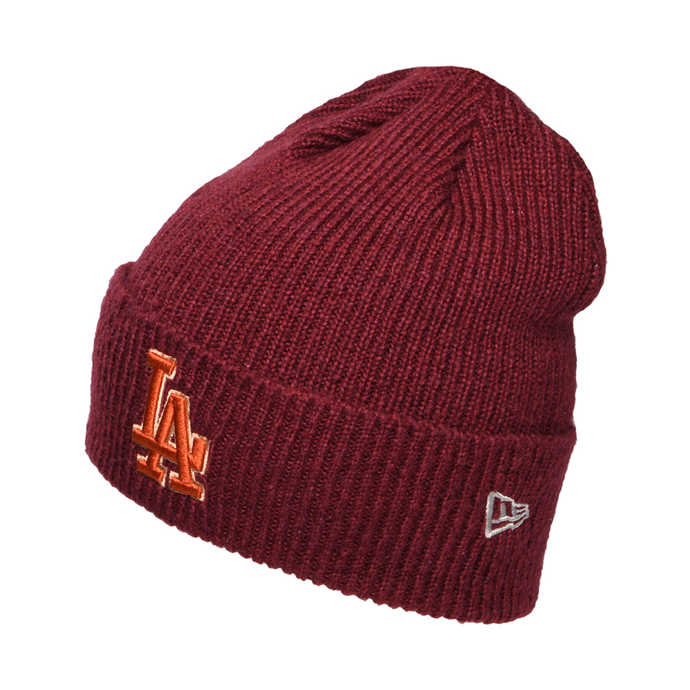 Gorro Beanie con vuelta - MLB World Series Patch L.A. Dodgers de New Era - Rojo Óxido