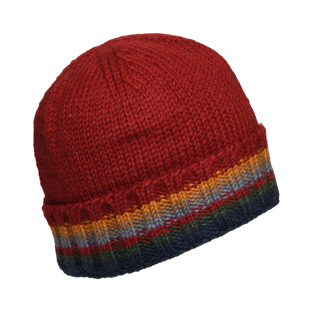 Gorro Beanie Turn Up Cuff tejido de Kusan - Rojo