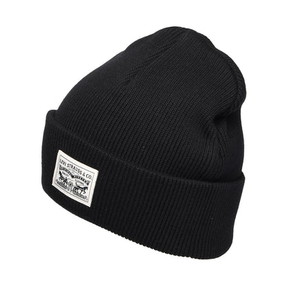 Gorro Beanie Backpatch de algodón de Levi's - Negro