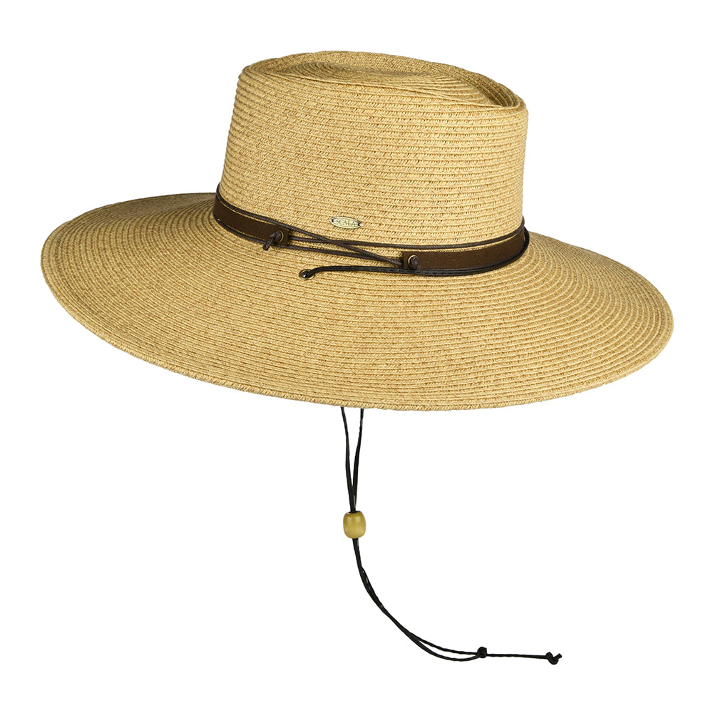 Sombrero Boater Bruges de trenza de papel de Scala - Natural