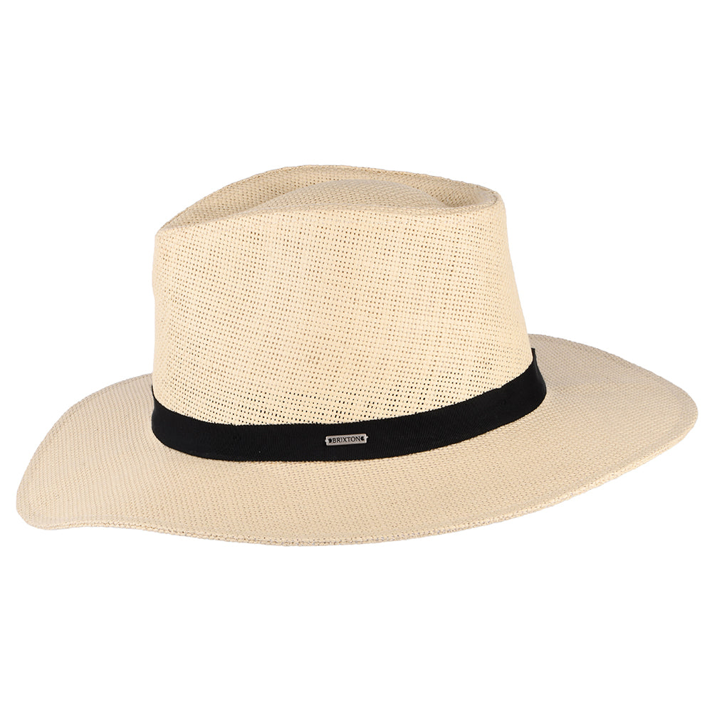 Sombrero Fedora Carolina plegable de paja toyo de Brixton - Natural