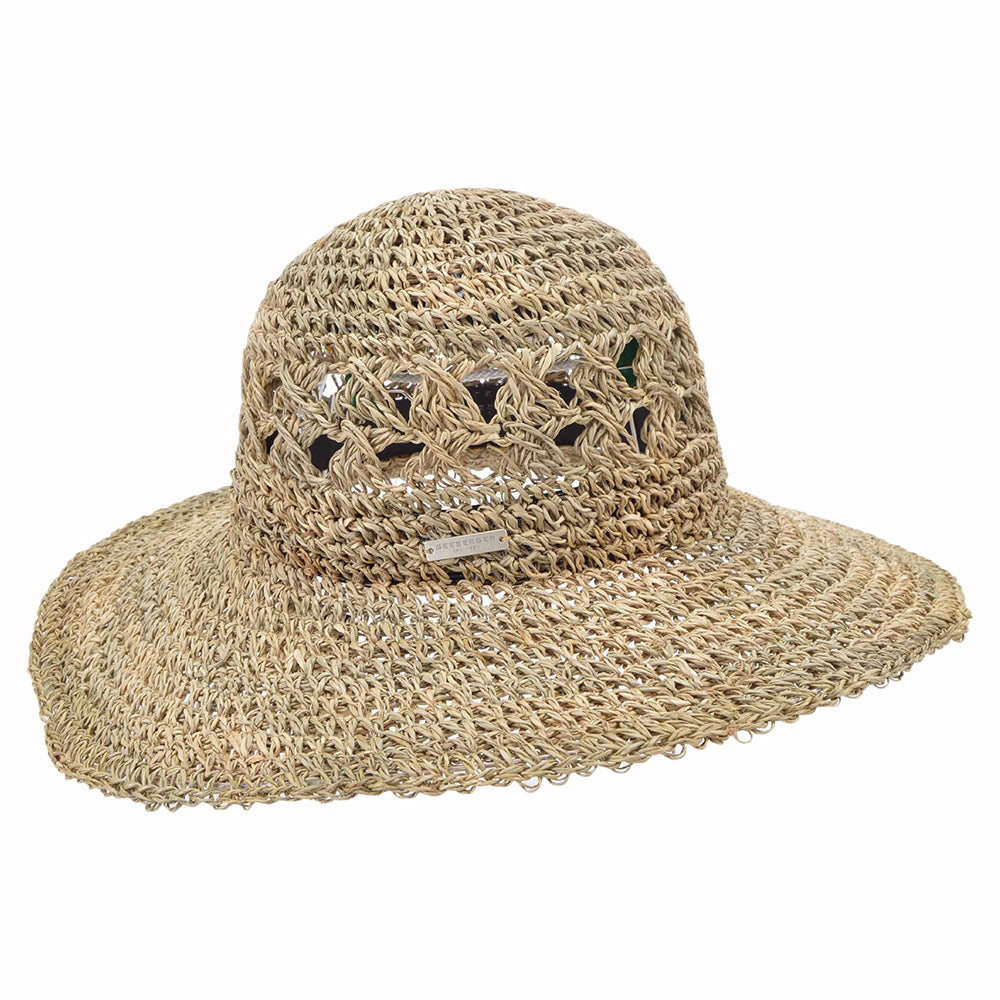 Sombrero de paja de algas marinas a crochet de Seeberger - Natural