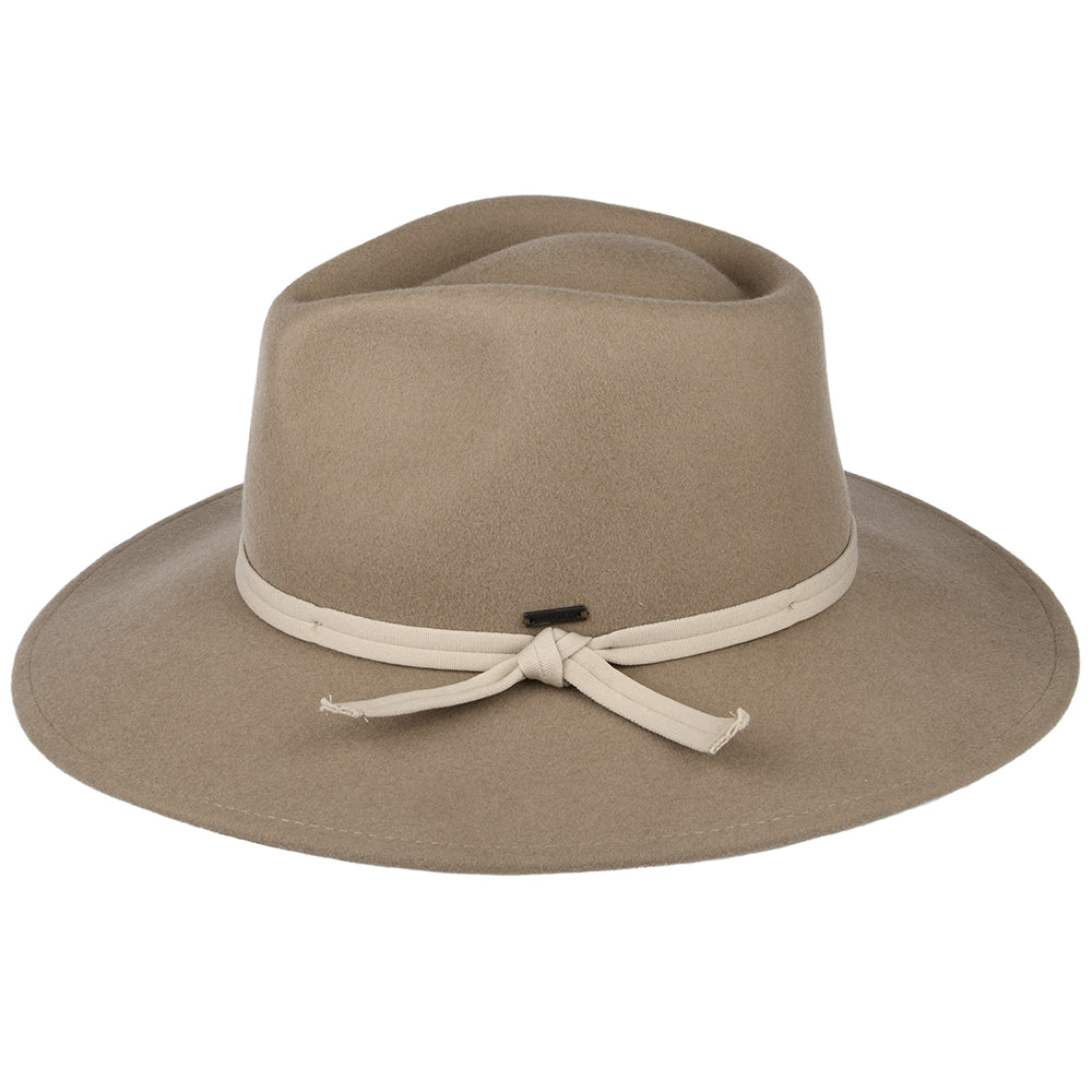 Sombrero Fedora Joanna plegable de fieltro de lana de Brixton - Camel-Beige