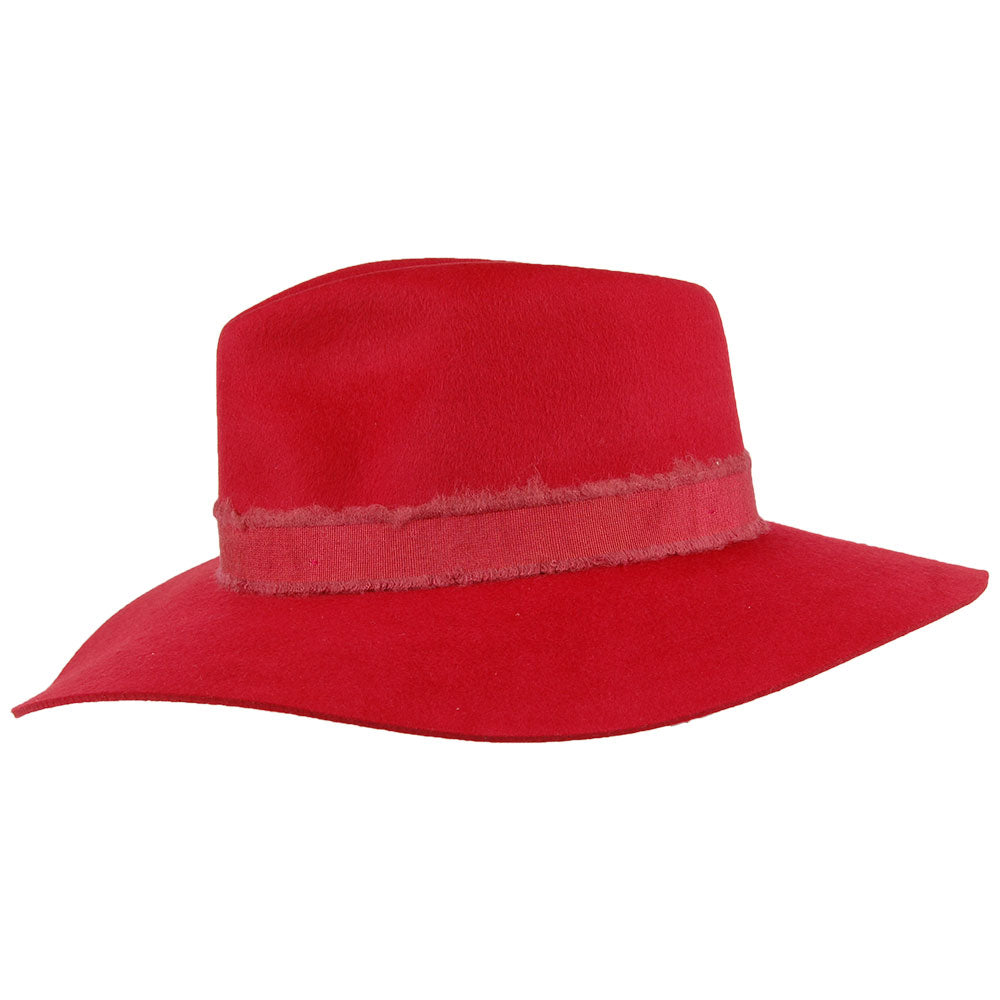 Sombrero Fedora Ella de ala ancha de Brixton - Rojo