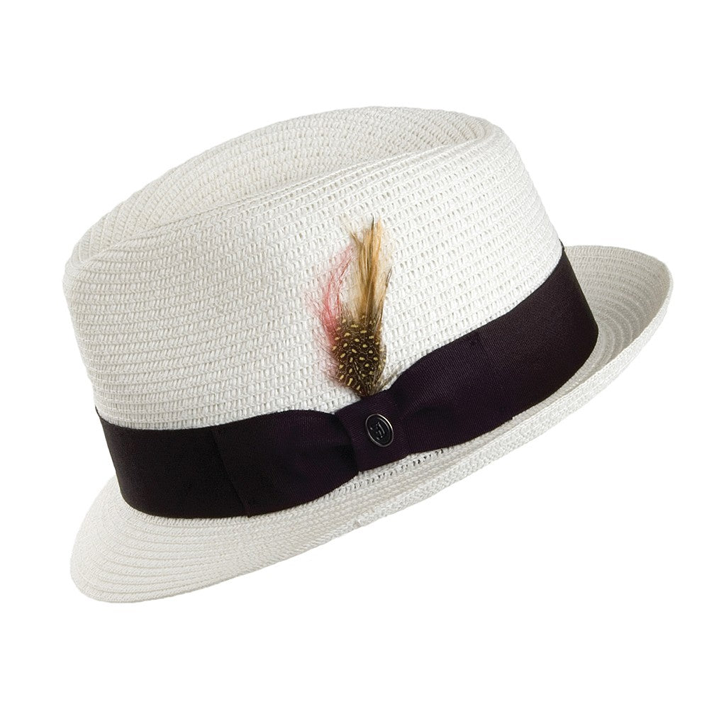 Sombrero Trilby de paja toyo de Jaxon & James - Blanco