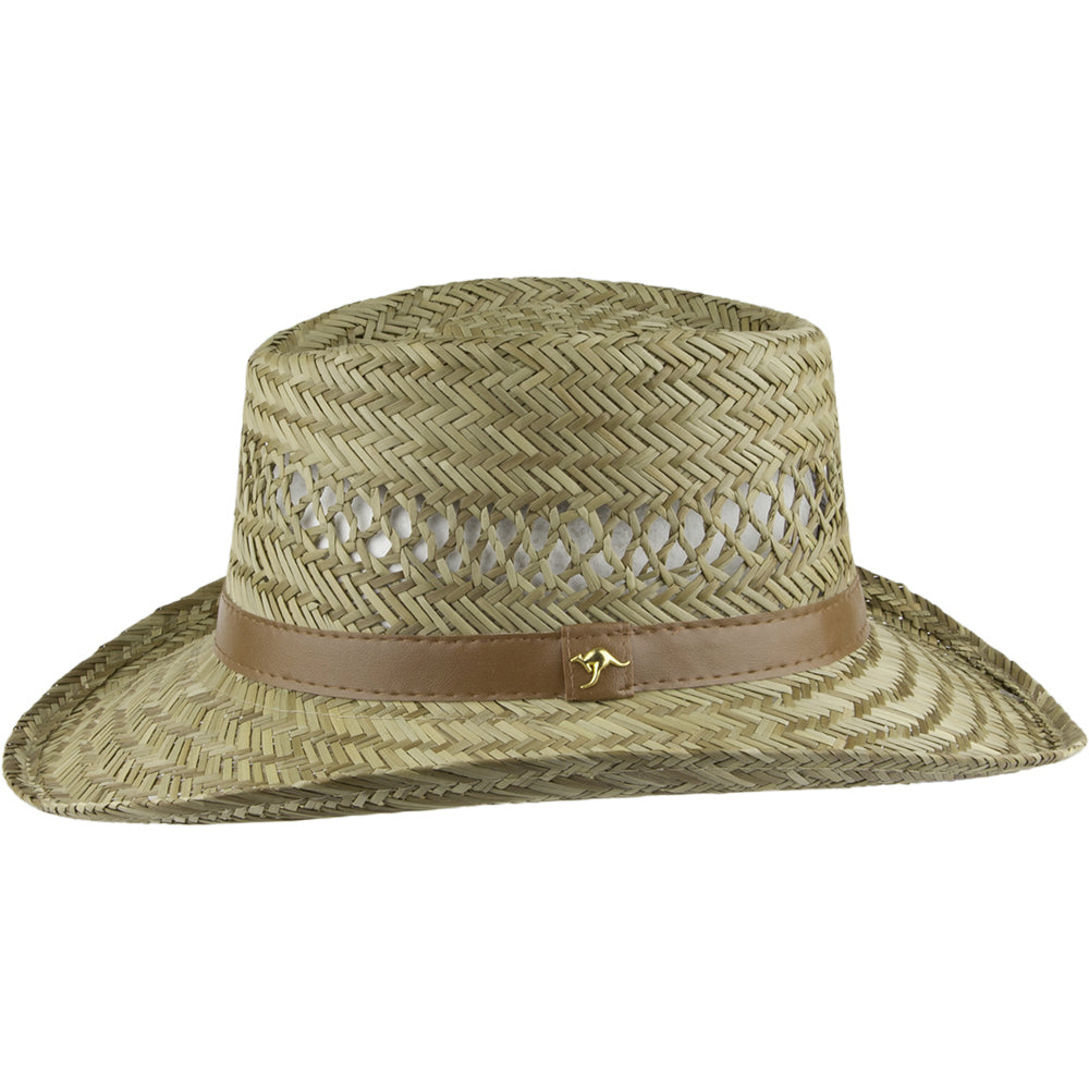 Sombrero Gambler de paja de junco de Dorfman-Pacific - Natural