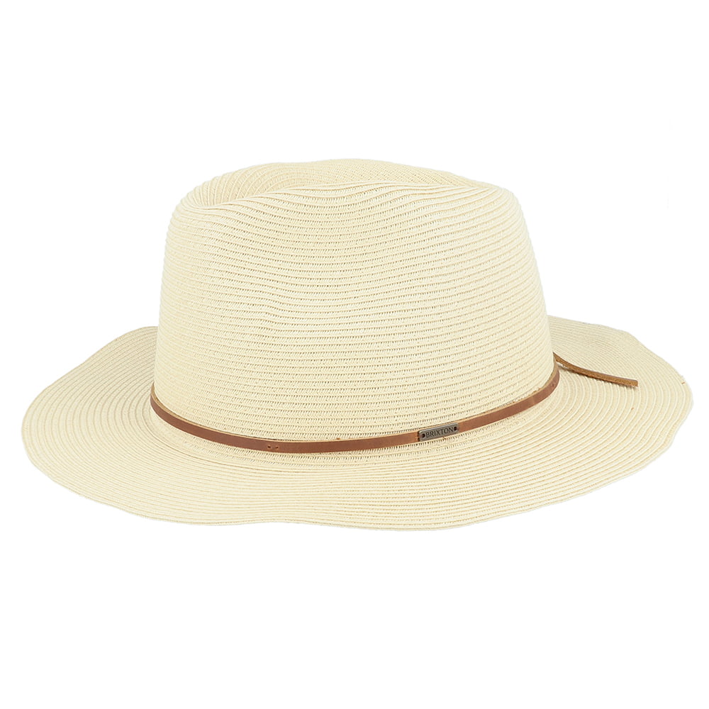 Sombrero Fedora Wesley plegable de paja de Brixton - Beige Arena