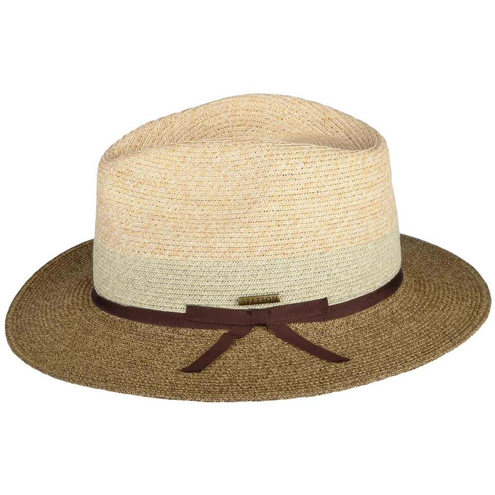 Sombrero Fedora Traveller Tri-Colour de Stetson - Beige-Marrón