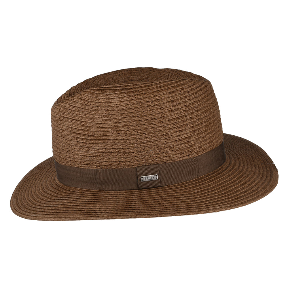 Sombrero Fedora Aveloz de paja de Barts - Marrón Oscuro