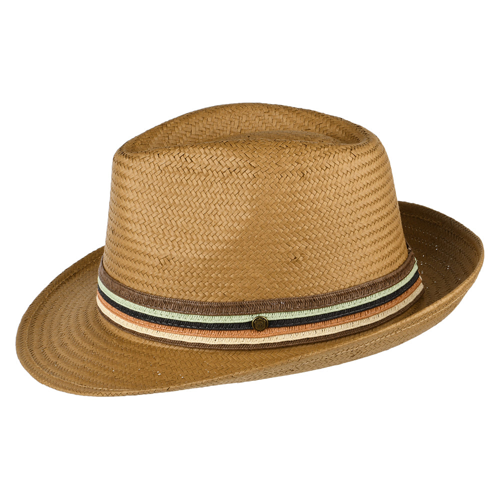 Sombrero Fedora Monaco de paja toyo de Failsworth - Tabaco