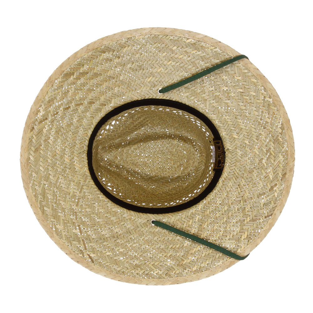 Sombrero de Guardacosta de rush straw de Dorfman Pacific - Natural-Verde Oscuro