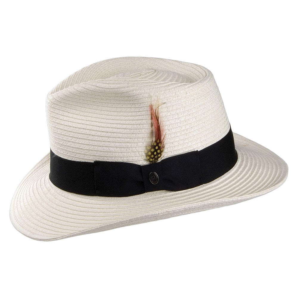 Sombrero Fedora Copa-C de verano de paja de Jaxon & James - Blanco Marfil