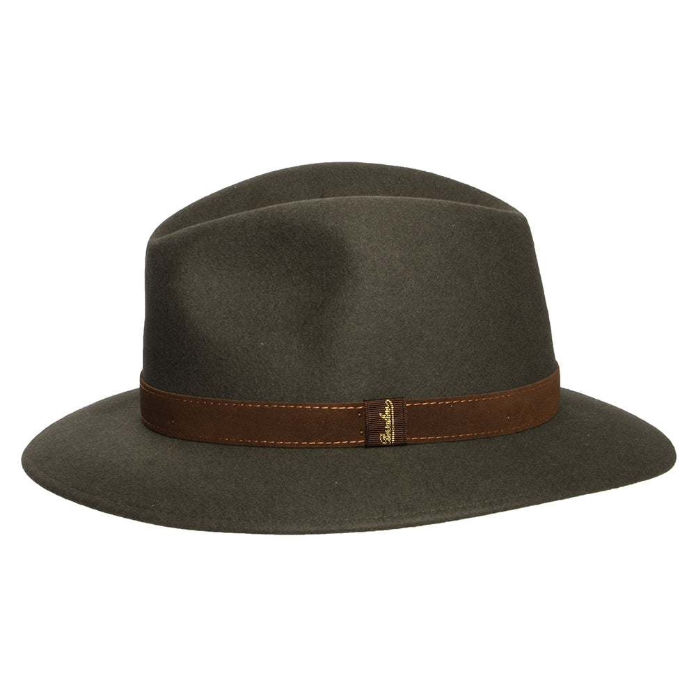 Safari Fedora plegable de fieltro de piel de Borsalino - Salvia