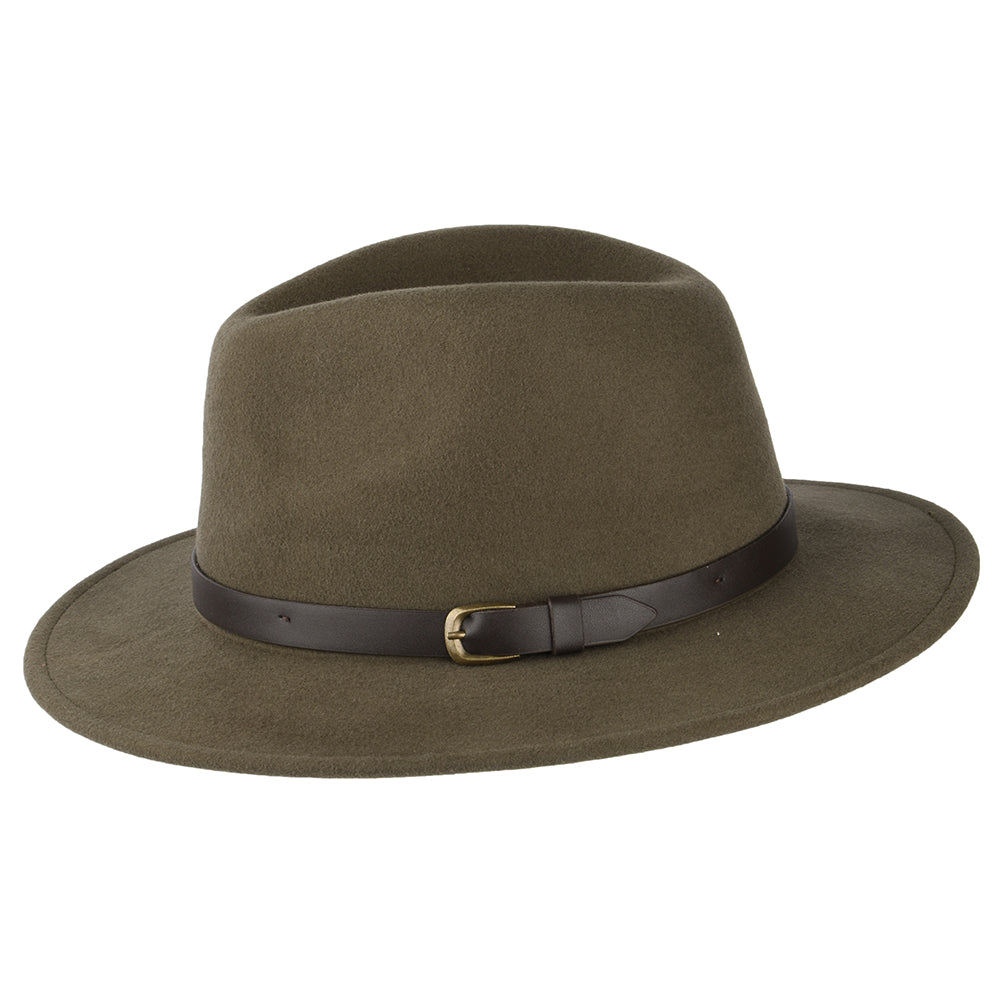 Sombrero Fedora Adventurer impermeable de Failsworth - Verde Oliva