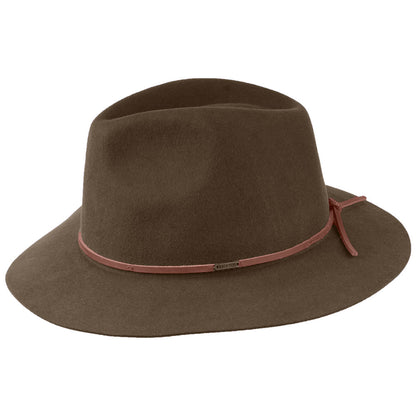 Sombrero Fedora Wesley plegable de fieltro de lana de Brixton - Café