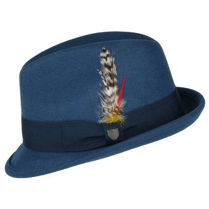 Sombrero Trilby Gain de fieltro de lana de Brixton - Azul