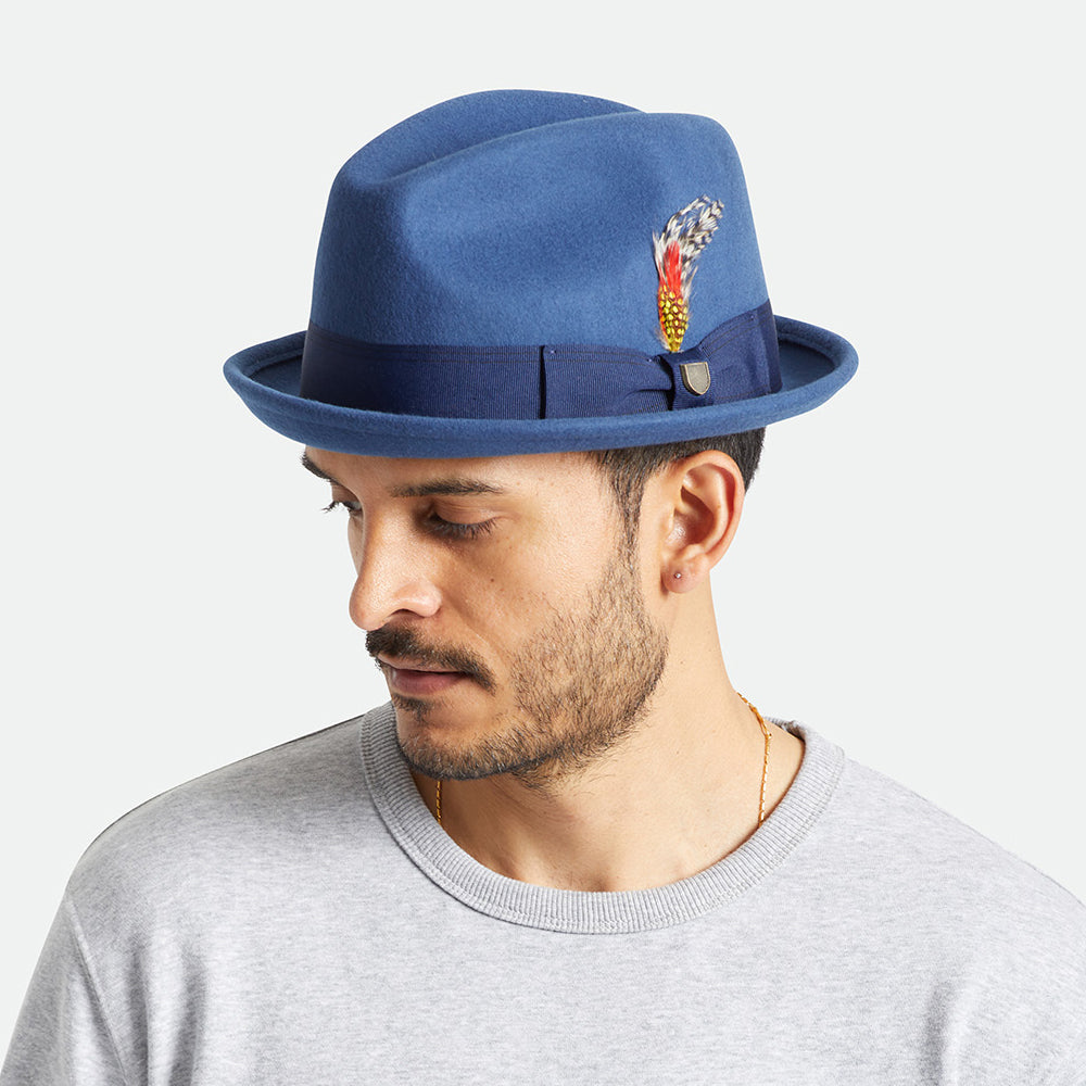 Sombrero Trilby Gain de fieltro de lana de Brixton - Azul