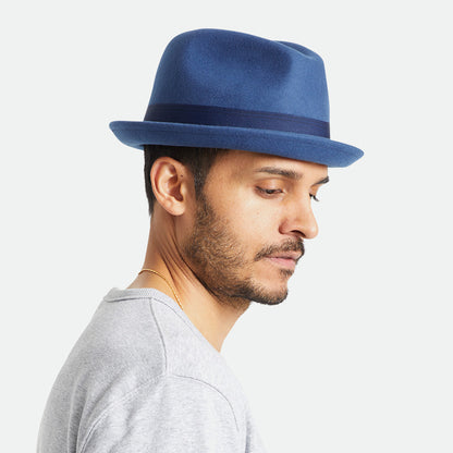 Sombrero Trilby Gain de fieltro de lana de Brixton - Azul