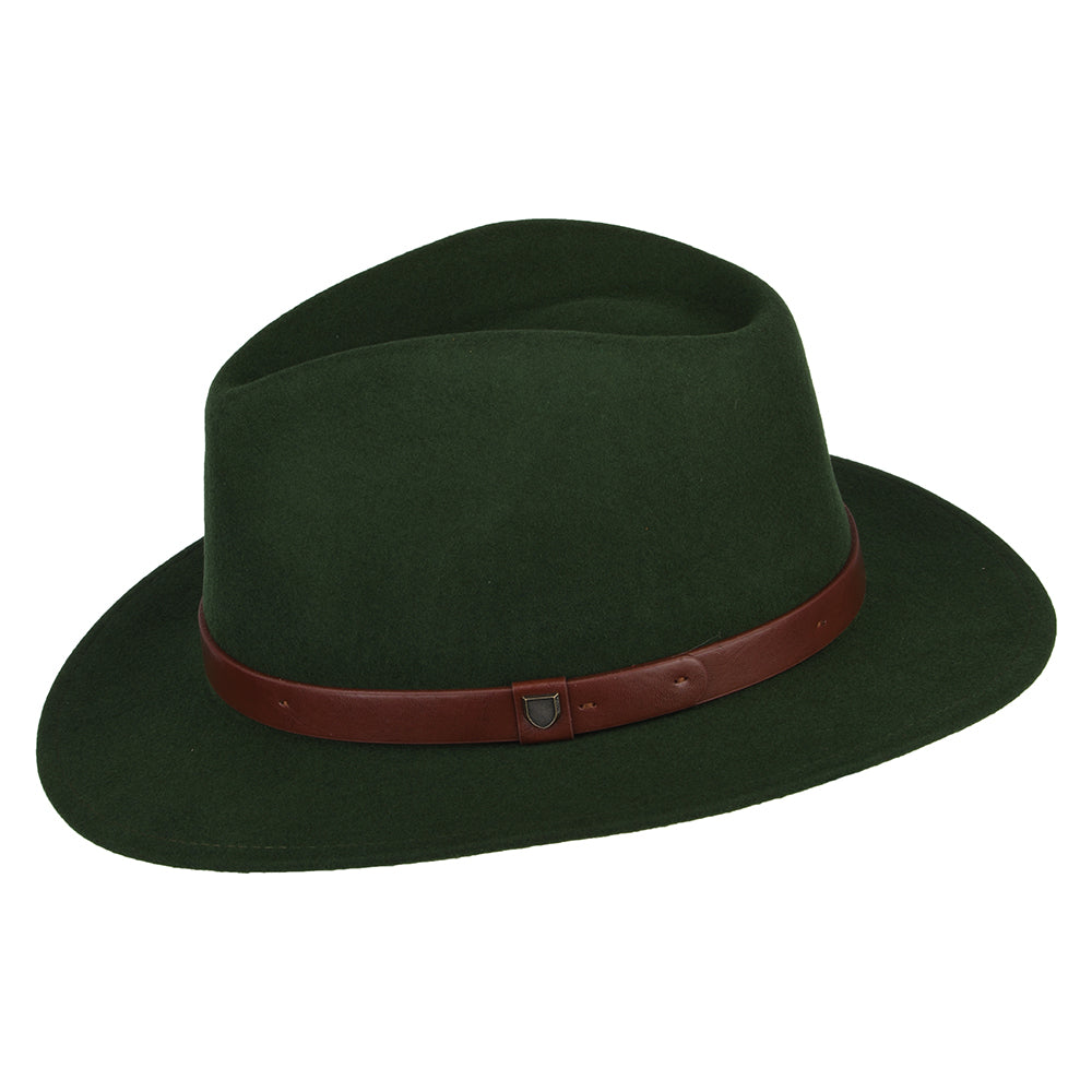 Sombrero Fedora Messer de fieltro de lana de Brixton - Bosque