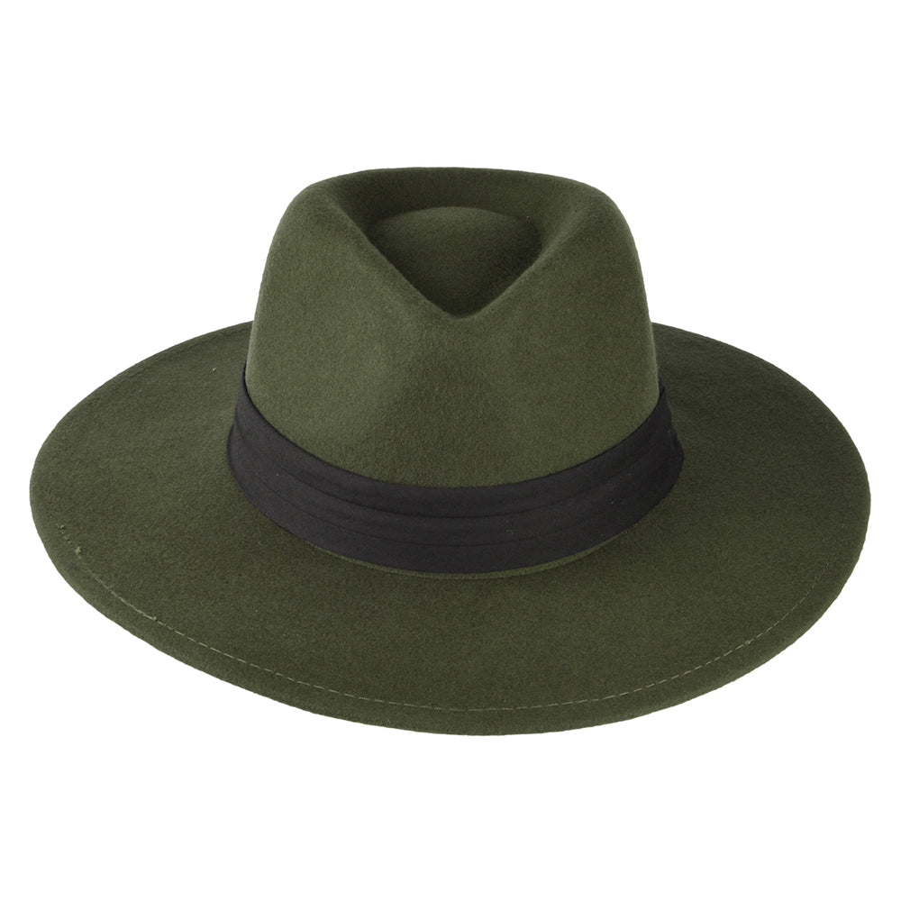 Sombrero Fedora Thaler de fieltro de lana de Bailey - Verde Oliva