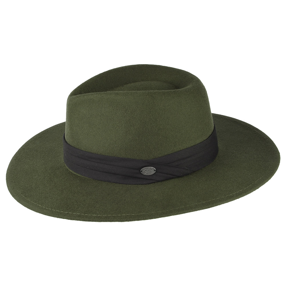 Sombrero Fedora Thaler de fieltro de lana de Bailey - Verde Oliva