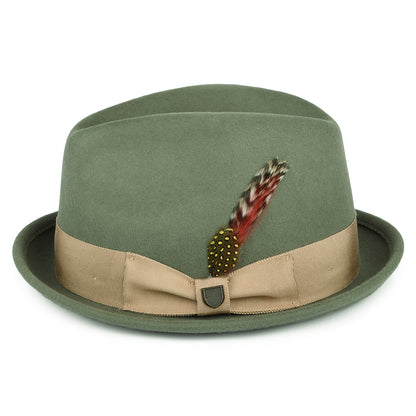 Sombrero Trilby Gain de fieltro de lana de Brixton - Verde Oliva