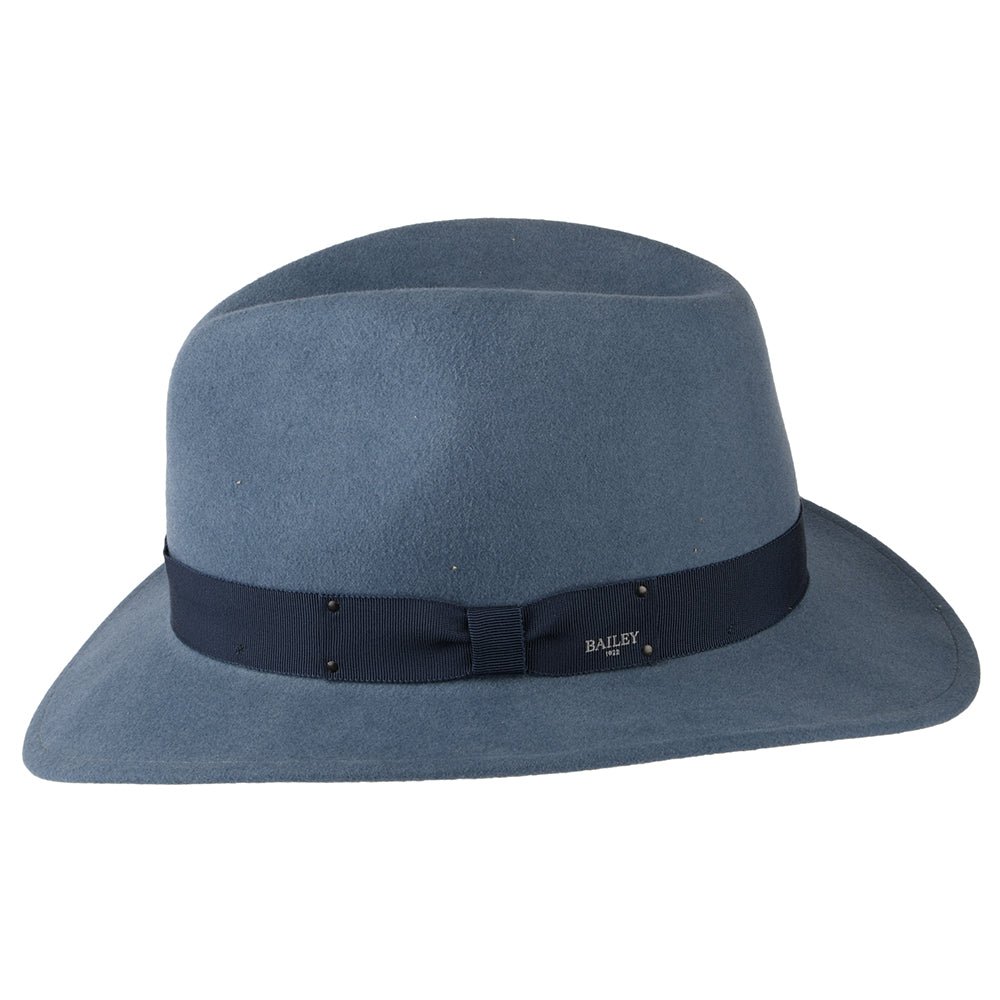 Sombrero Fedora Curtis plegable Repelente de agua de fieltro de lana de Bailey - Azul