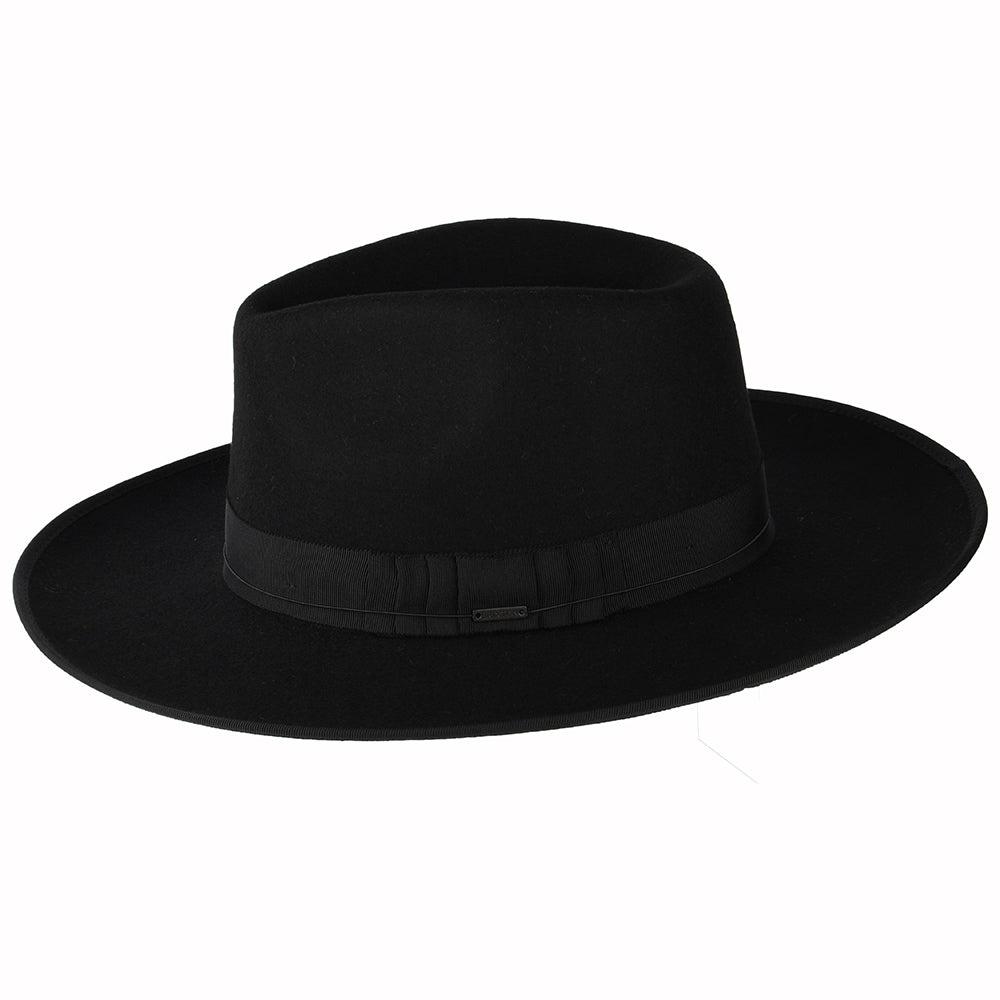 Sombrero Fedora Reno de fieltro de lana de Brixton - Negro