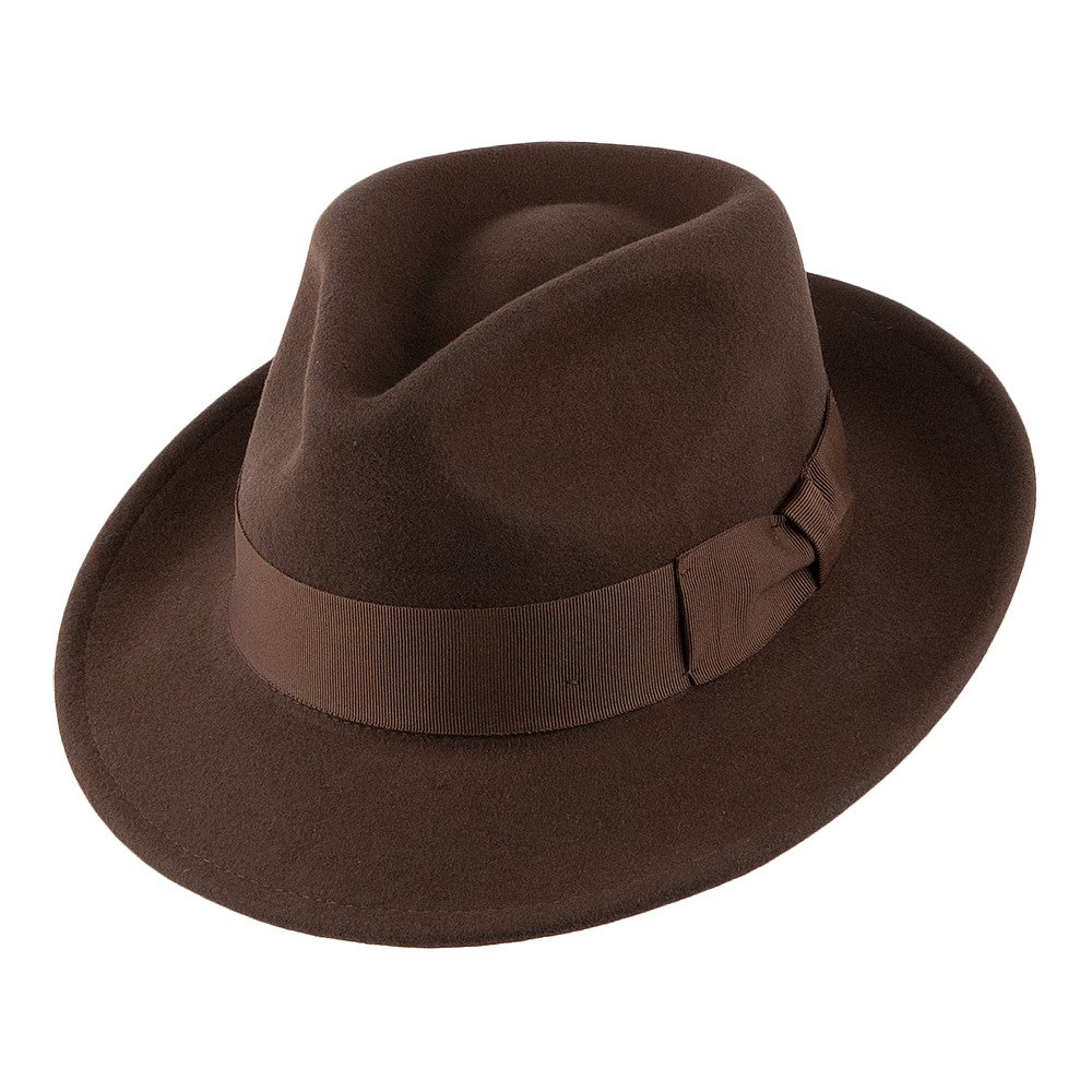 Sombrero Fedora flexible Copa-C de Jaxon & James - Marrón