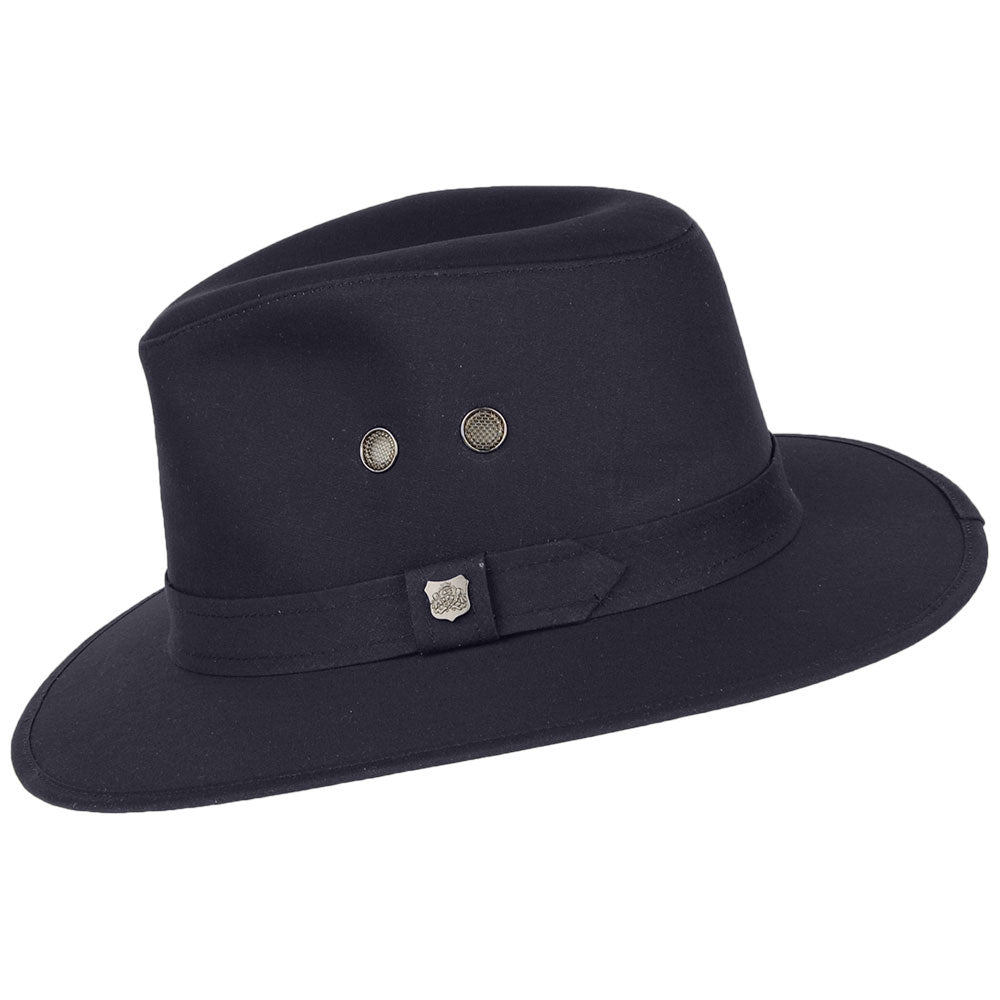 Sombrero Fedora Waxed Drifter repelente al agua de Failsworth - Azul Marino