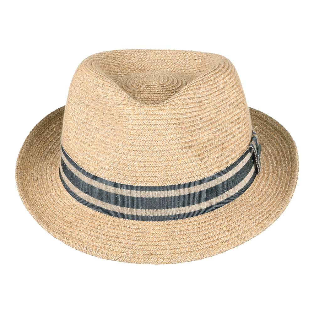 Sombrero Trilby de mezcla de paja toyo y lino de Stetson - Natural