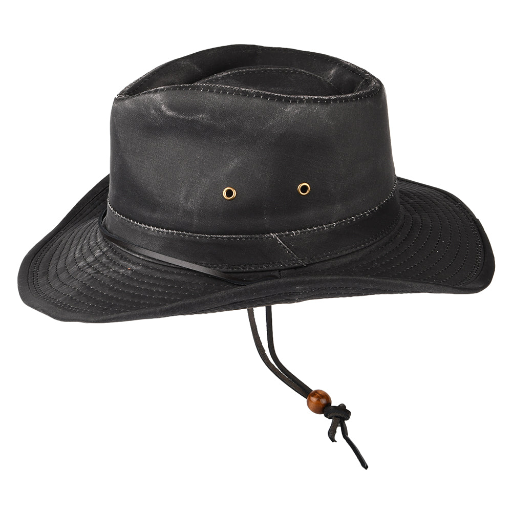 Sombrero Outback de aldogón envejecido de Dorfman Pacific - Negro