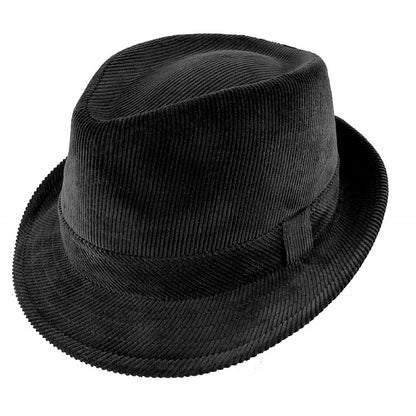 Sombrero Trilby de pana de Jaxon & James - Negro