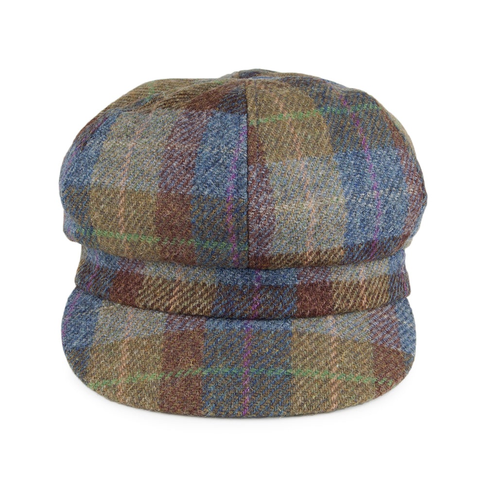 Gorra Baker Boy mujeres Gabby de Tweed Harris de Failsworth - Azul-Verde