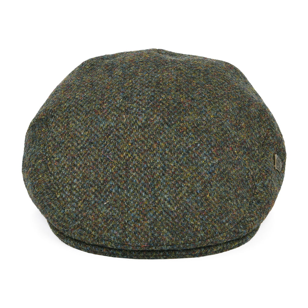 Gorra plana Stornoway de Tweed Harris de Failsworth - Mezcla de Oliva