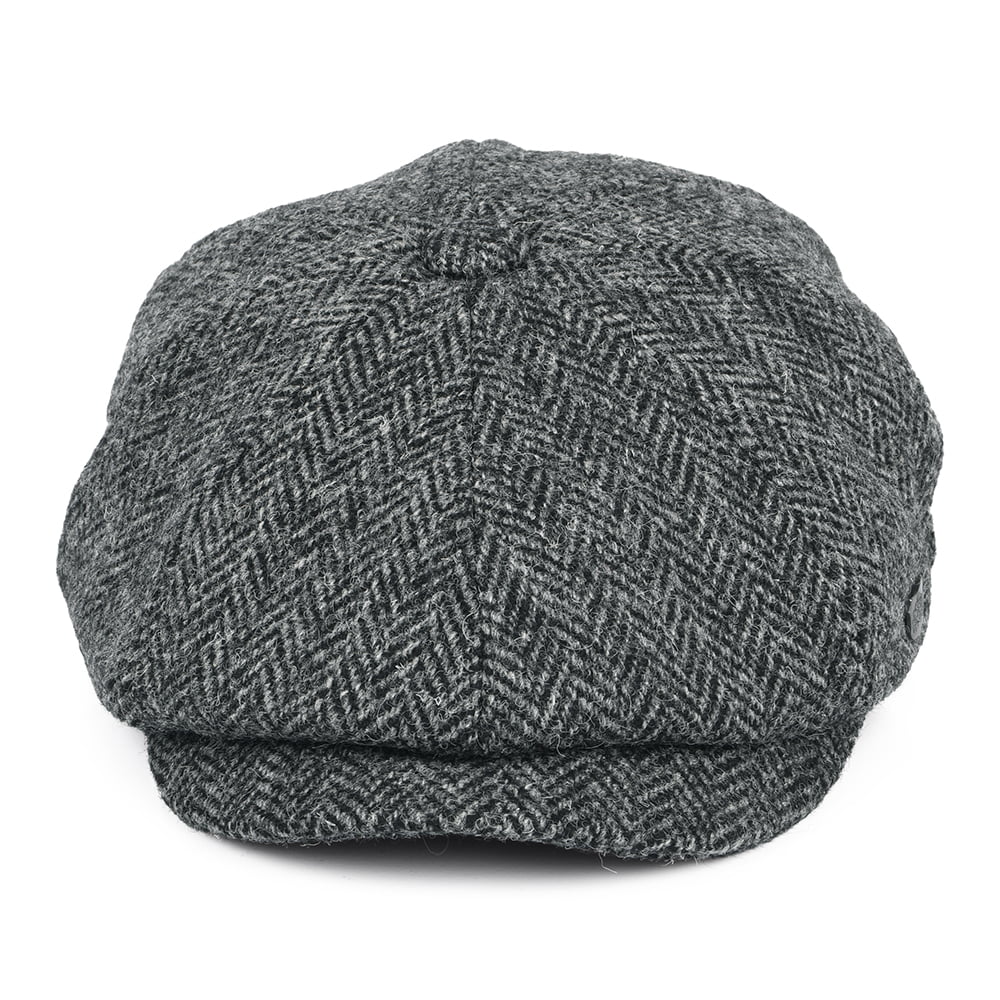 Gorra Newsboy Carloway de Harris Tweed diseño de espiga de Failsworth - Antracita