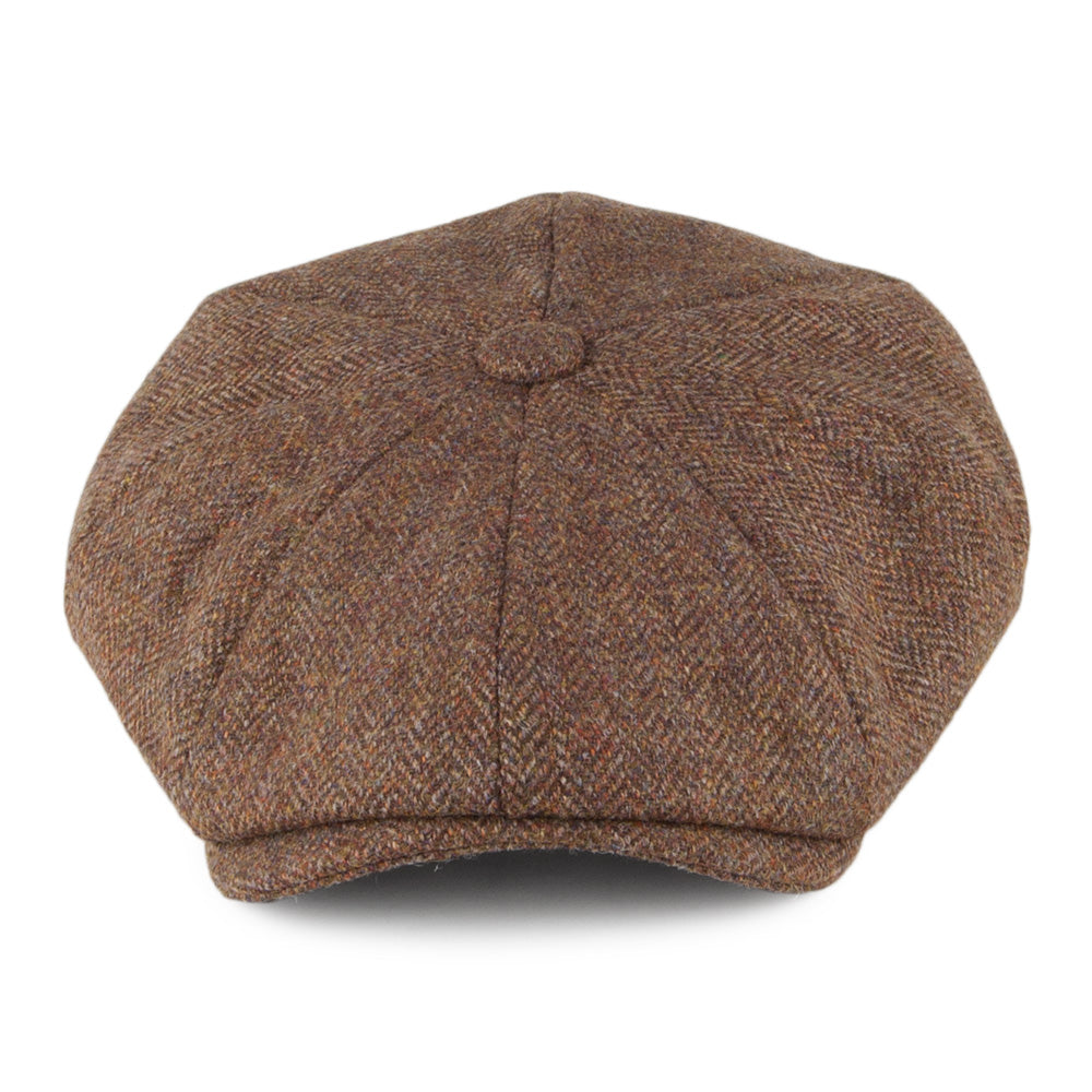 Gorra Newsboy Tweed Country diseño de espiga de Christys - Marrón