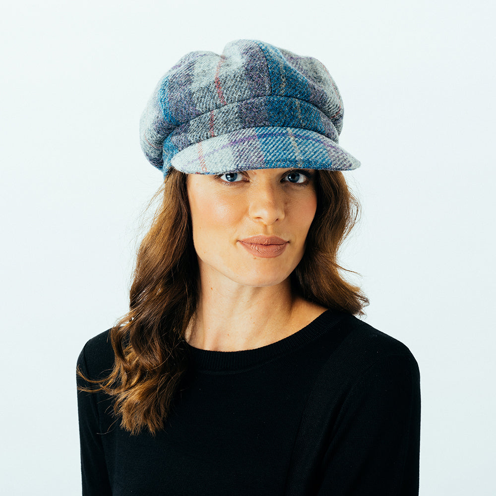 Gorra Baker Boy mujeres Gabby de Tweed Harris de Failsworth - Mezcla de Azules