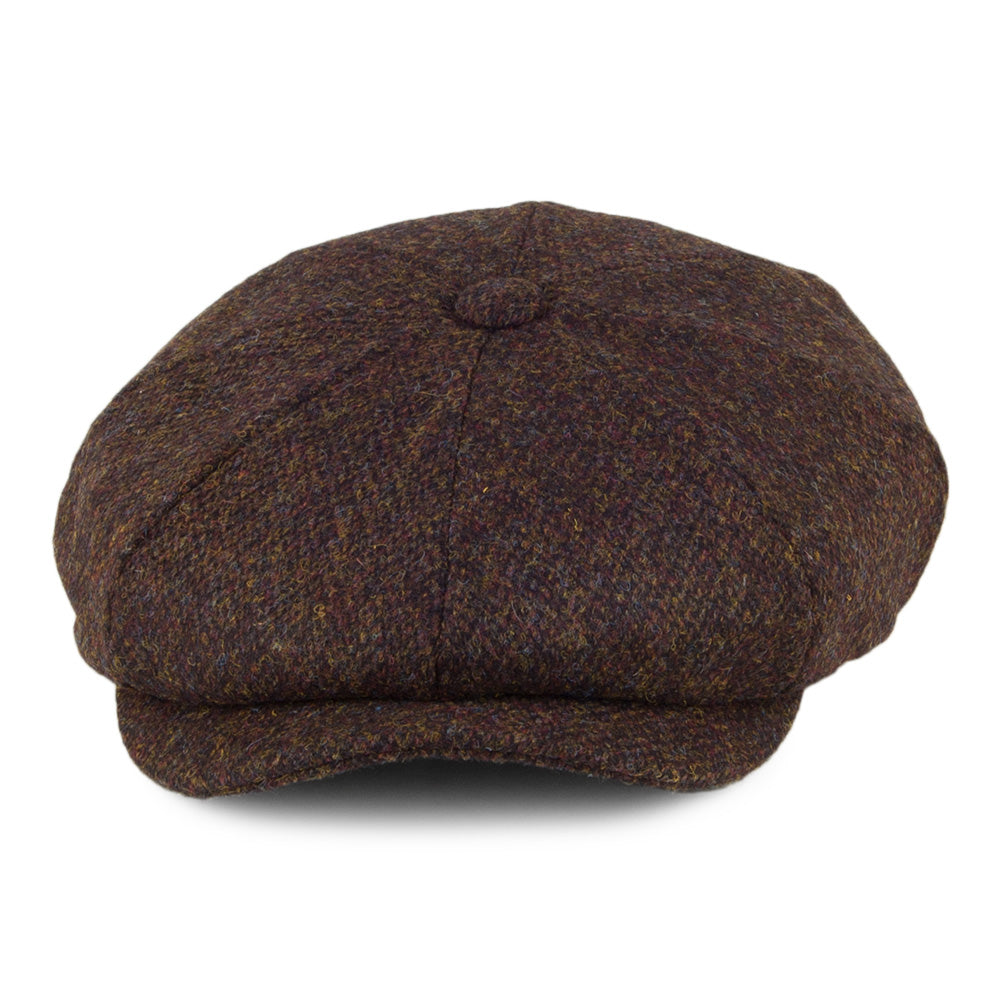 Gorra Newsboy Arnol de Tweed Harris de Jaxon & James - Musgo-Marrón