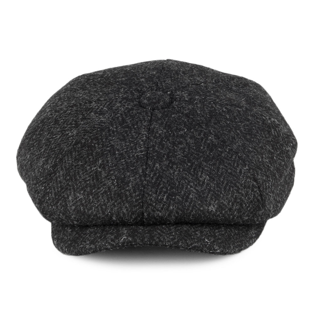 Gorra Newsboy Taransay de Tweed Harris de Jaxon & James - Negro-Antracita