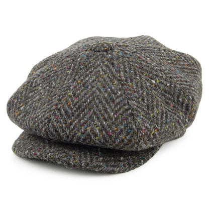 Gorra Newsboy de Tweed Donegal Espiga gruesa de City Sport - Gris Multi